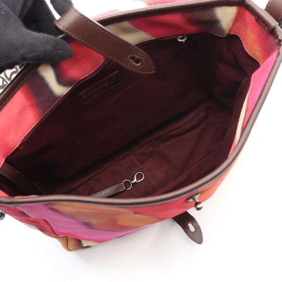 Chanel Coco Mark Shoulder Bag, Suede Leather, Women's, Brown Multicolor, A90809 - Picture 3 of 10